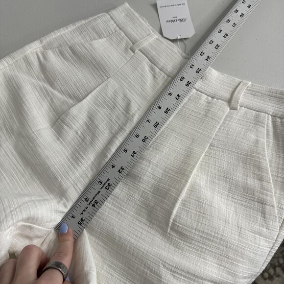 Berthie Paris Cena Shorts Womens Small 4 White High Rise Pleated Preppy Nautical - Picture 13 of 16